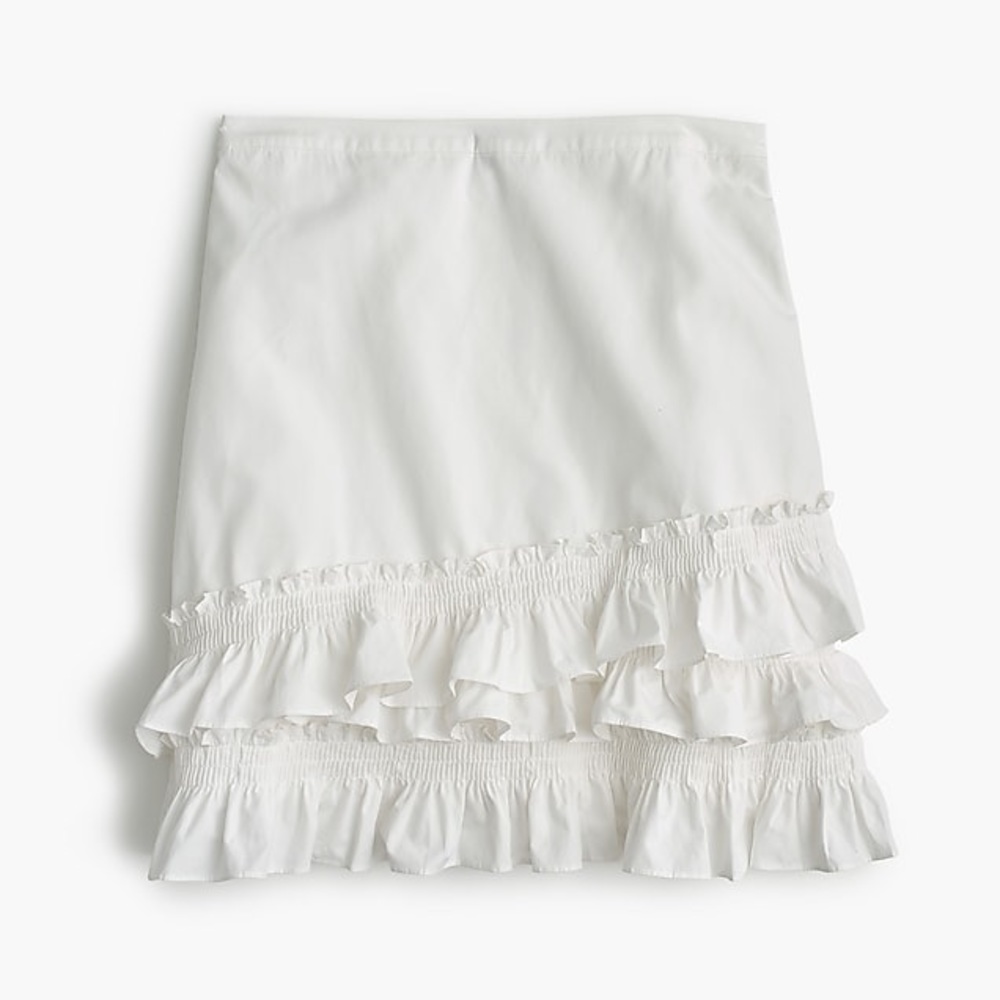 J. Crew Ruffle Skirt in Cotton-Poplin